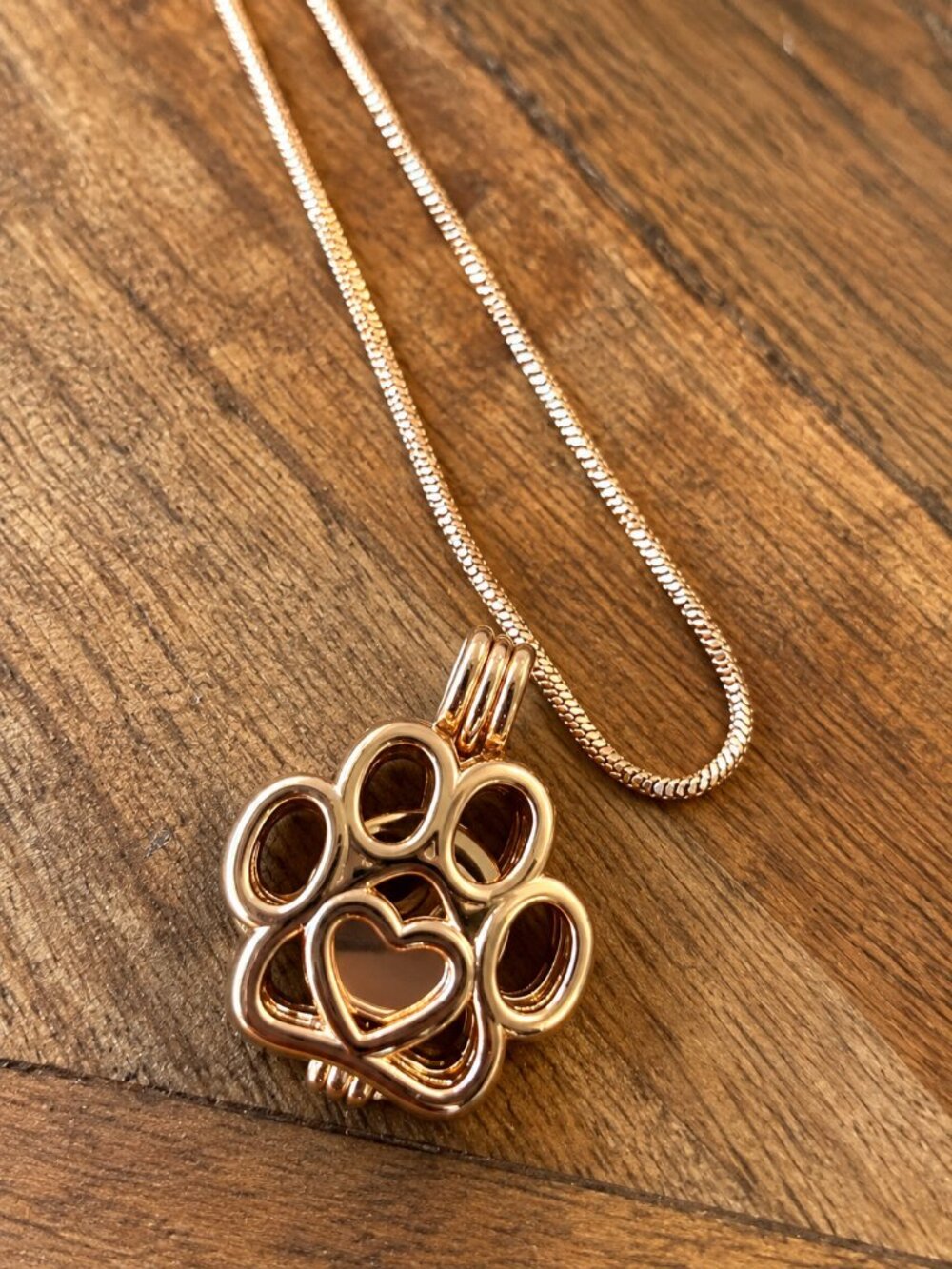 Pet Cremation Necklace for Dogs – Paw Print Heart Memorial Jewelry – Ashes Keeps